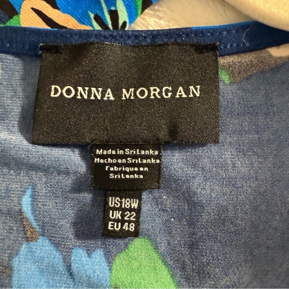 Donna Morgan Women's Plus Size Stretch Floral Cottage Spring Faux Wrap Dress 18W - Picture 11 of 16